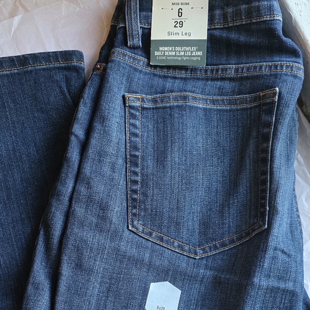 Duluth Trading Co Women's Straight Leg Jeans - Blue